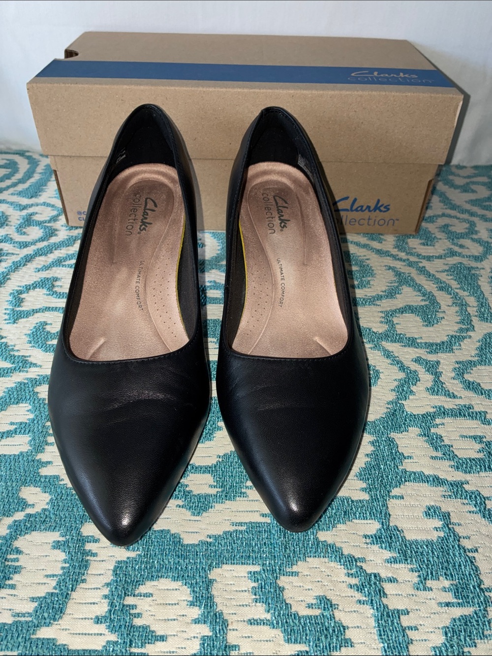 Clarks Black Pointed Toe Women's Heels Sz 7 1/2 M